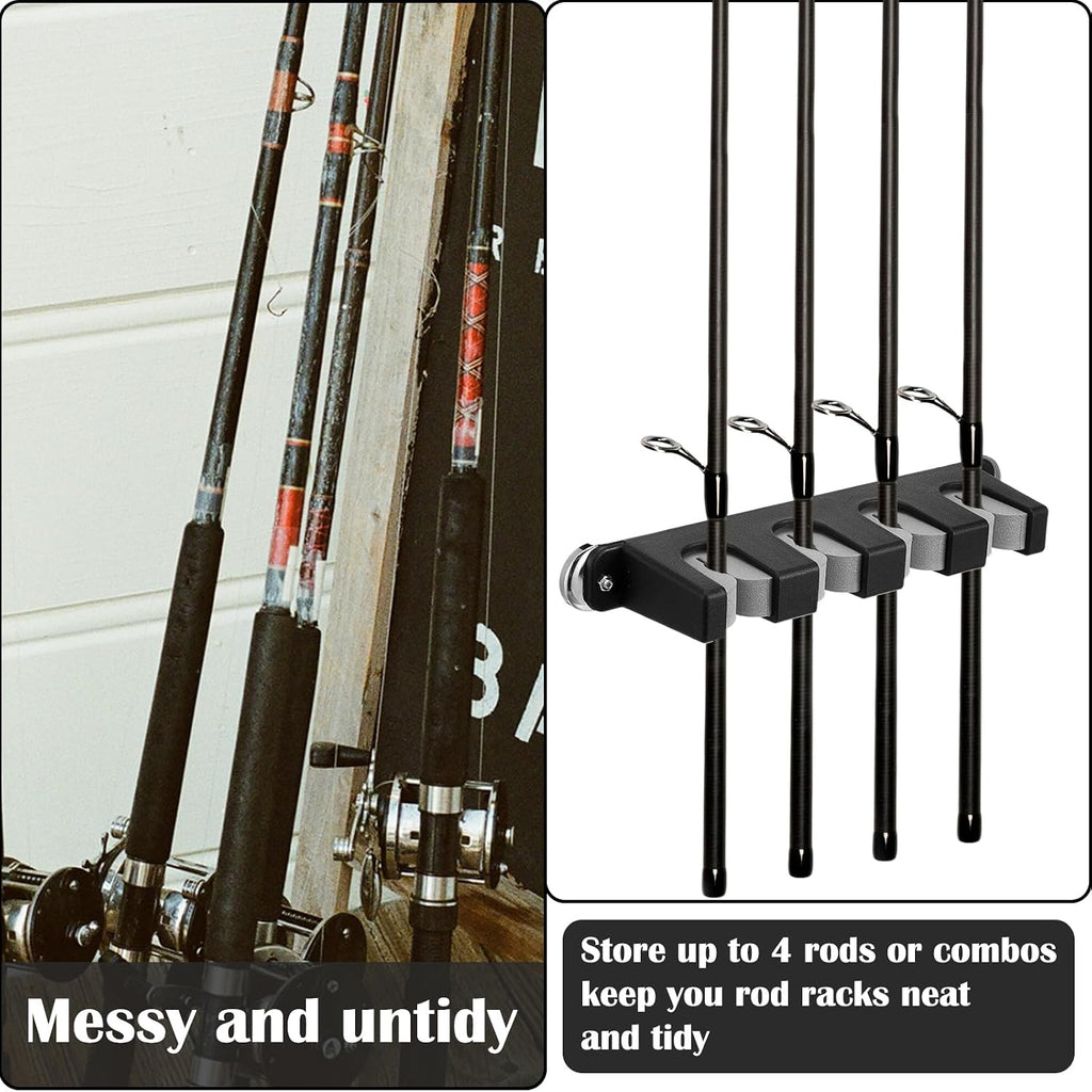 Seenelling 2 Pcs Magnetic Fishing Rod Holder for Car Fishing Pole Rack Vertical Rod Storage Holders for Truck Bed Boat Wall Garage Door