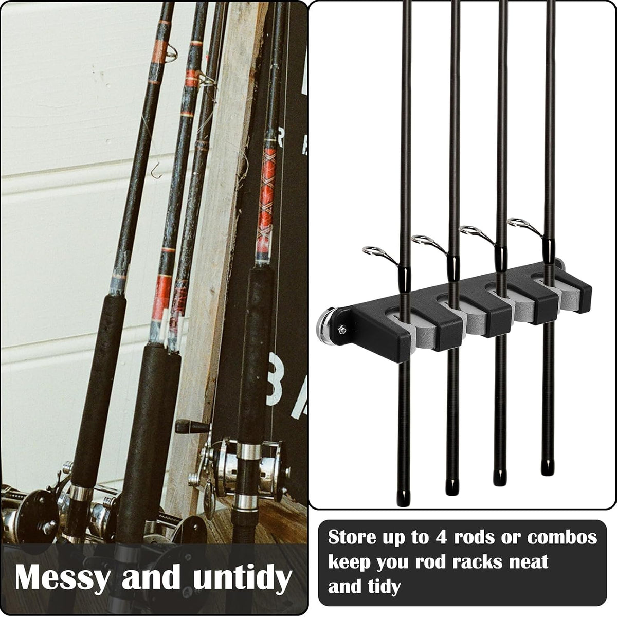 Seenelling 2 Pcs Magnetic Fishing Rod Holder for Car Fishing Pole Rack Vertical Rod Storage Holders for Truck Bed Boat Wall Garage Door