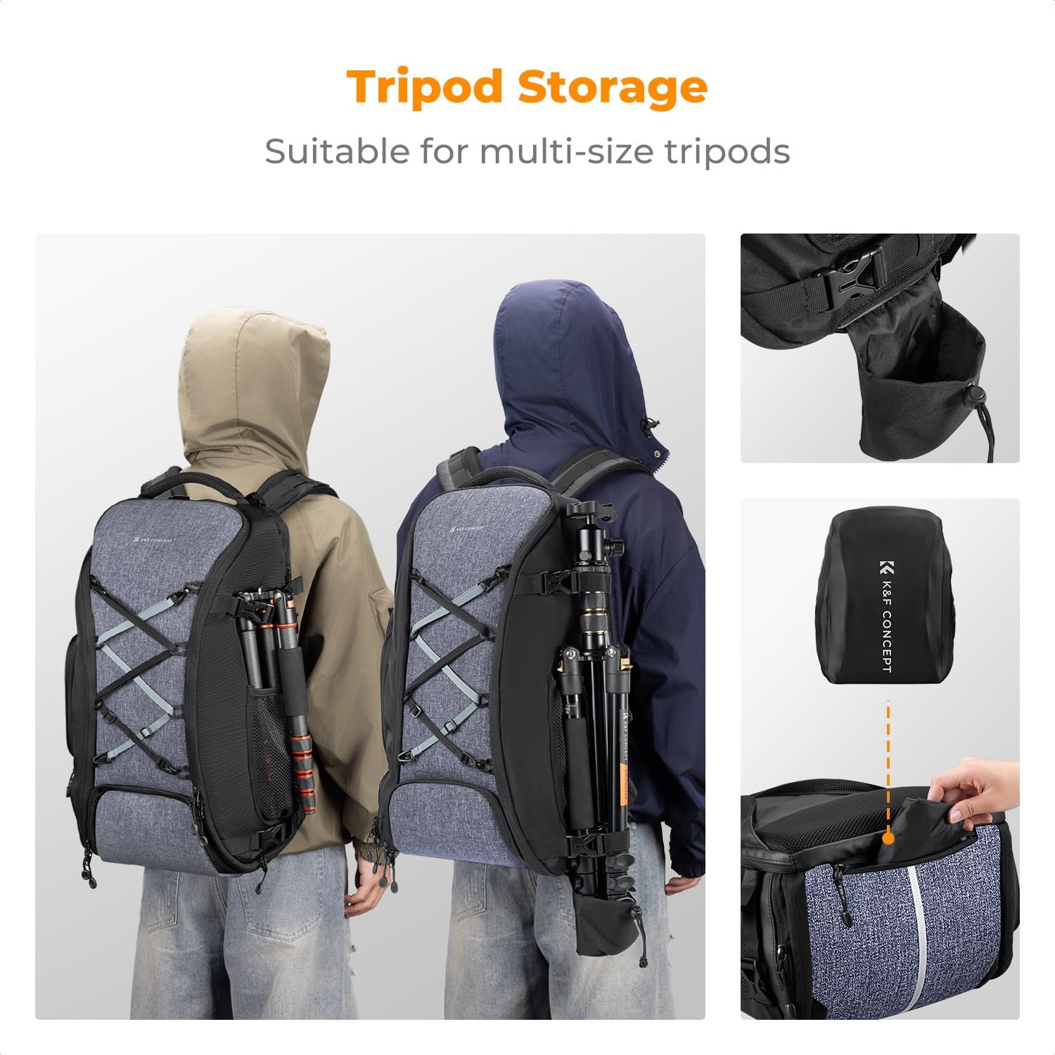 K&F CONCEPT Camera Backpack,30L Large Capacity Camera Bag for Photographers