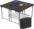 VSOAEIL 4 FT Folding Table 2 Pack Plastic Foldable Table Adjustable Height