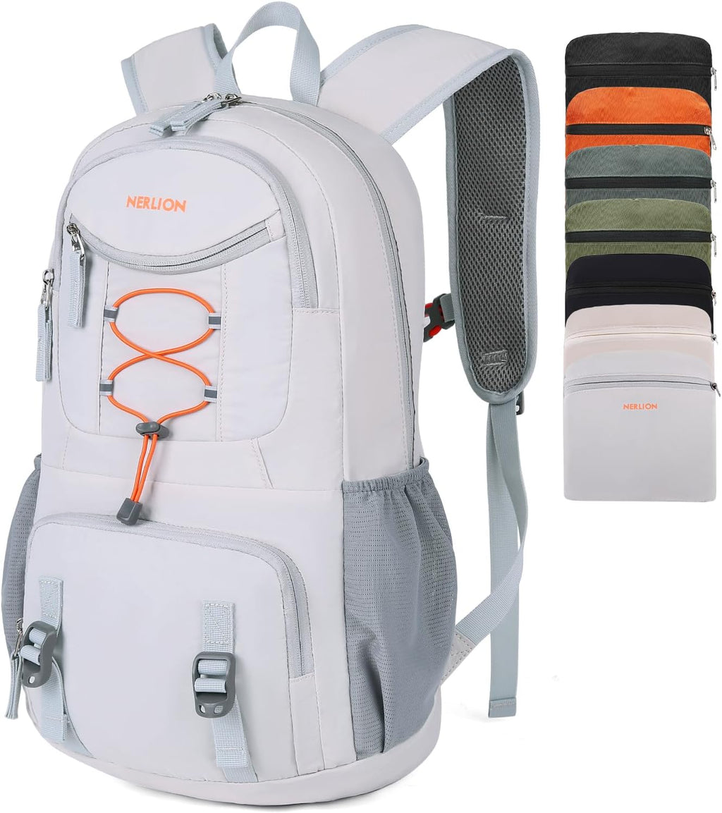 Nerlion 35L Hiking Backpack Travel Backpack for Men Women Camping Waterproof Outdoor Hiking Daypack Lightweight Backpack Black Orange