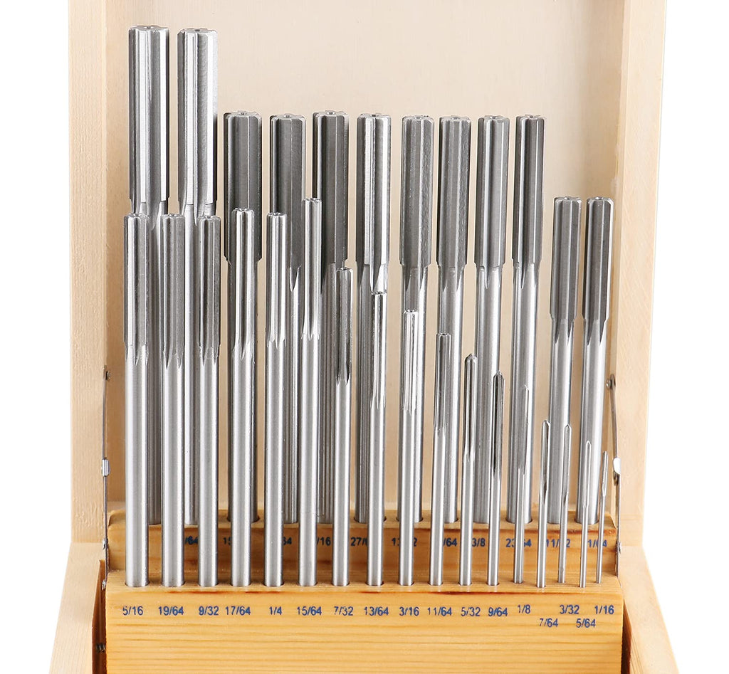 Accusize HSS Chucking Reamer Set 1/16 to 1/2 in by 1/64, 5500-SF00