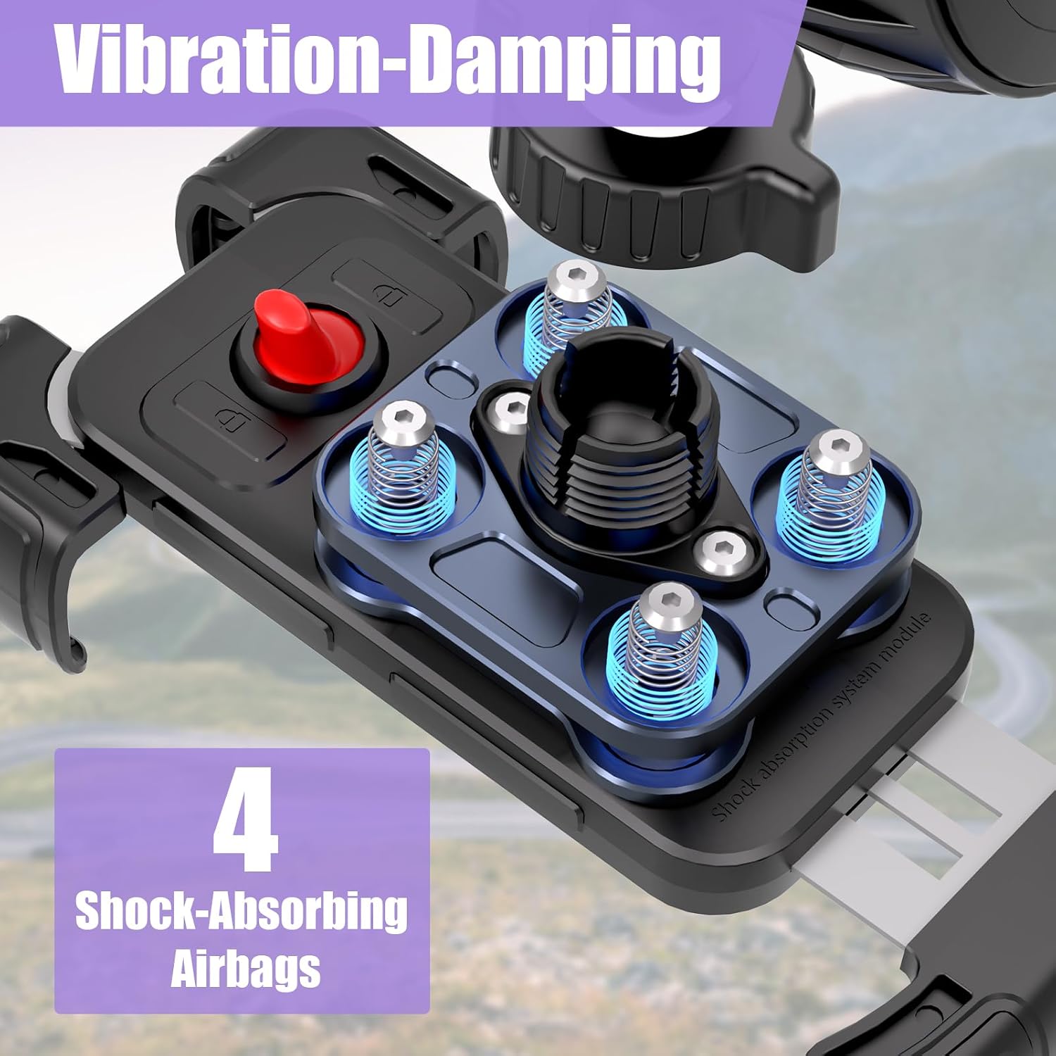 TXV Motorcycle Phone Mount Holder - Upgrade Vibration Dampener - 360° Rotatable Bicycle Phone Holder, Bike Scooter Handlebar Phone Clip for 5.1" - 6.8" Smartphones