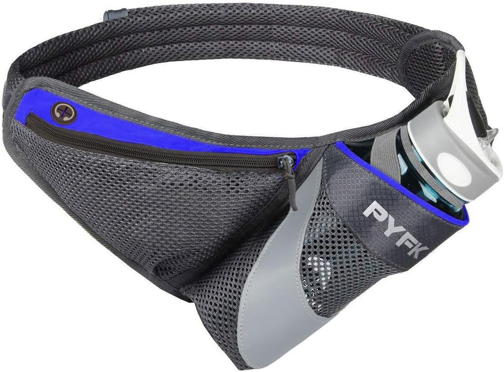PYFK Running Belt Hydration Waist Pack with Water Bottle Holder for Men Women Waist Pouch Fanny Bag Reflective