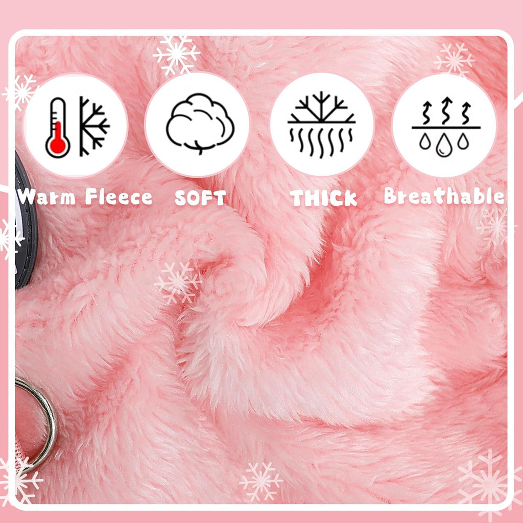 Dog Clothes for Small Dogs Fleece Dog Pajamas Winter Warm Thermal Soft Puppy Pjs Coat Stretchy Jumpsuit Doggie Pet Sweater Outfits Cat Apparel (Pink, X-Small)