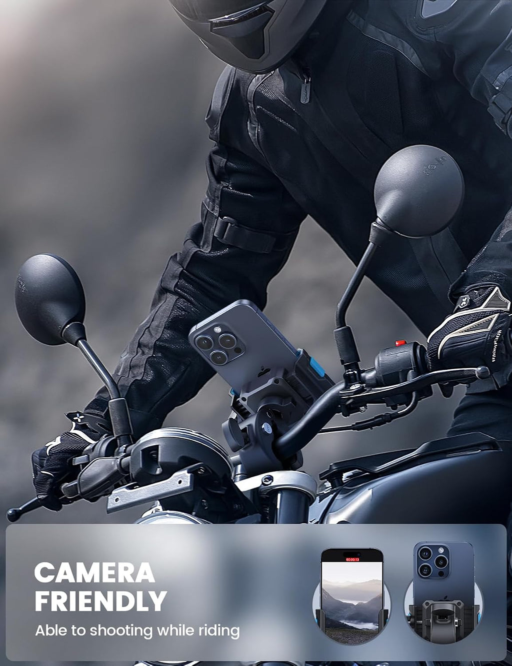 Lamicall Motorcycle Bike Phone Mount, 1s Lock Bike Phone Holder