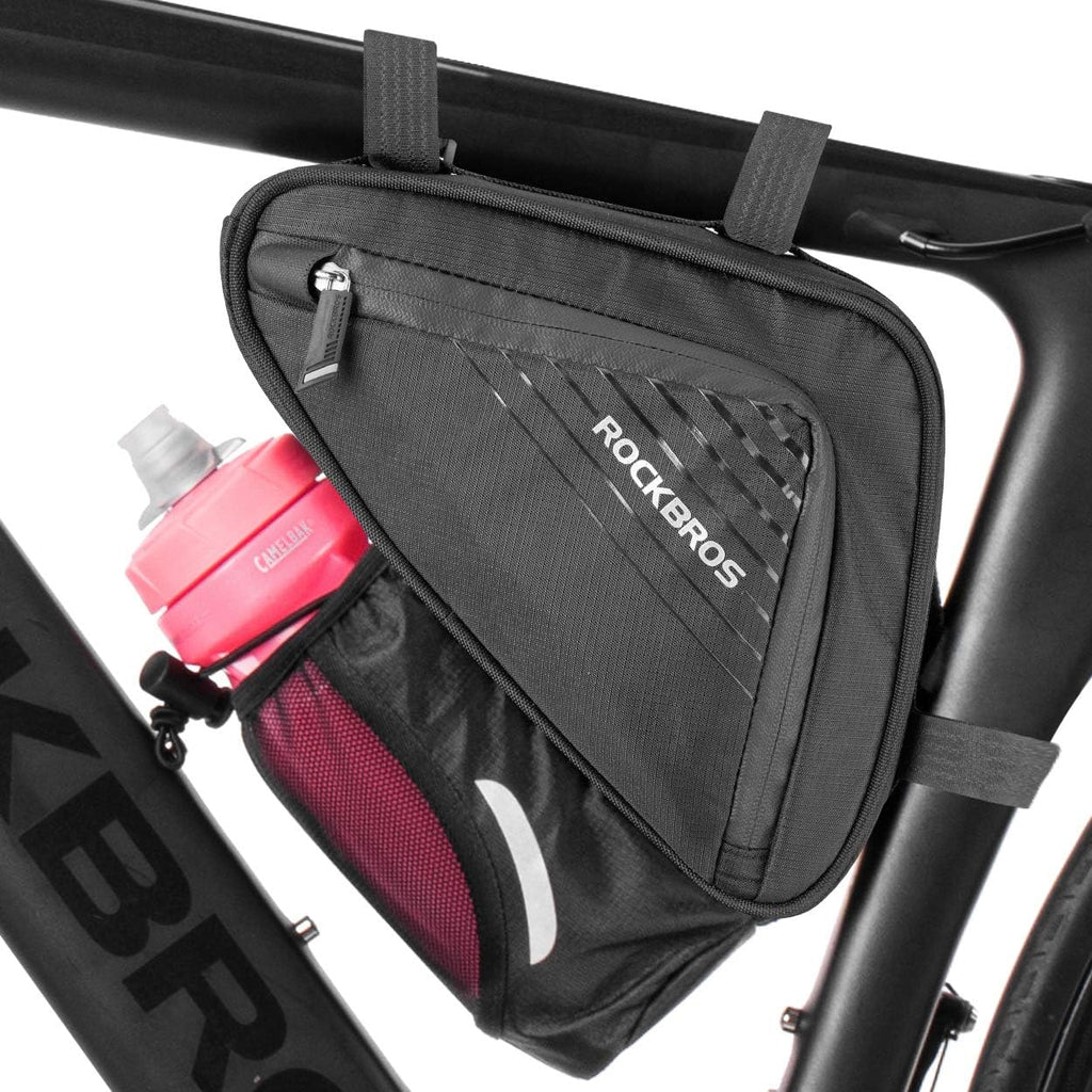 ROCKBROS Bike Triangle Frame Bag Waterproof Top Tube Bag with Keel Support