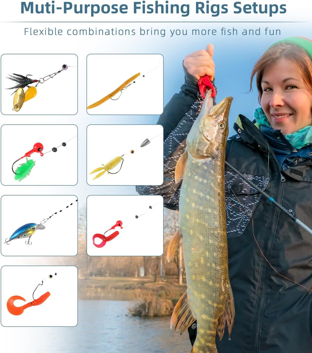 140/234PCS Fishing Lures Kit with Pliers, Fishing Gear Tackle Box Included Tackles, Bionic Baits,Spoon, Hooks, Weights Freshwater, Saltwater and Accessories for Men Women Kids