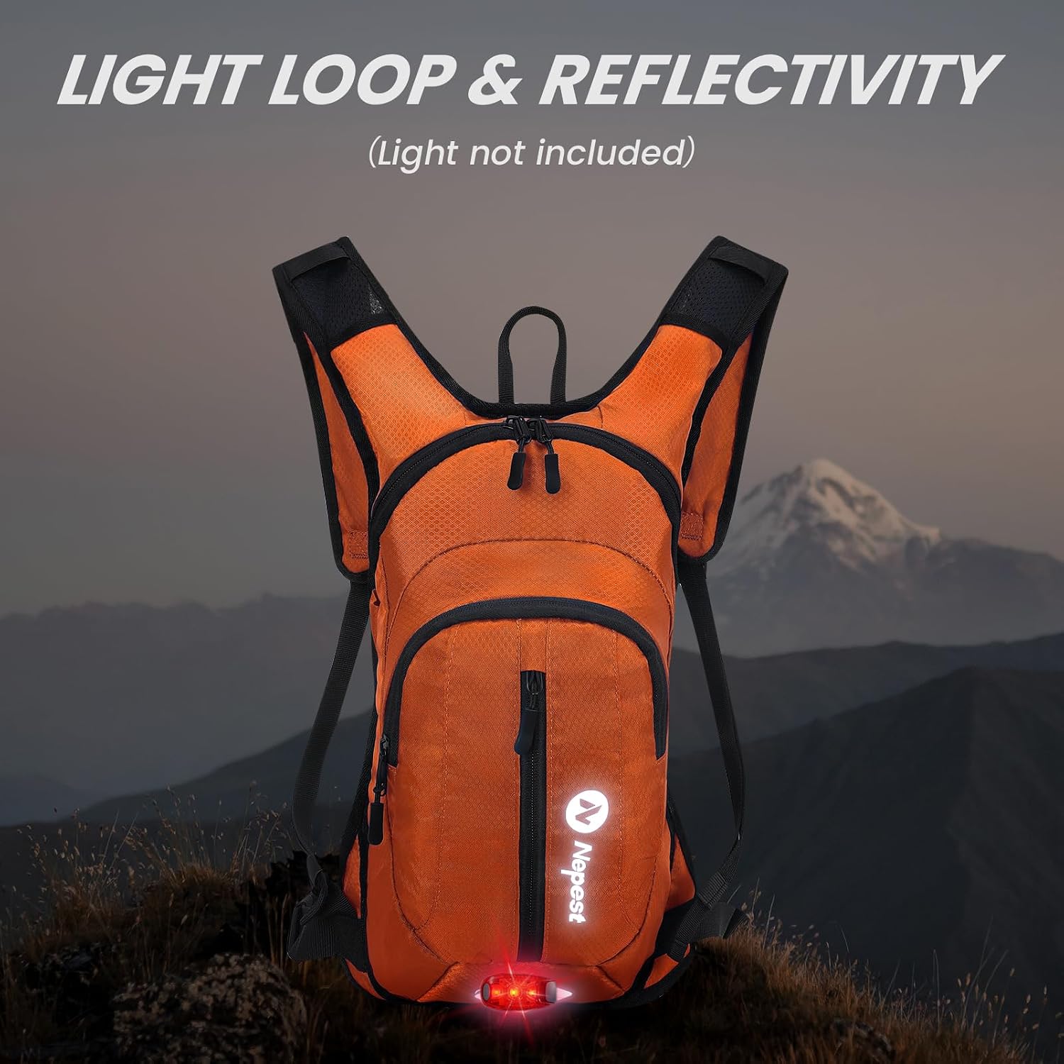 Nepest Hydration Pack Backpack with 2L Water Bladder Reflective Lightweight