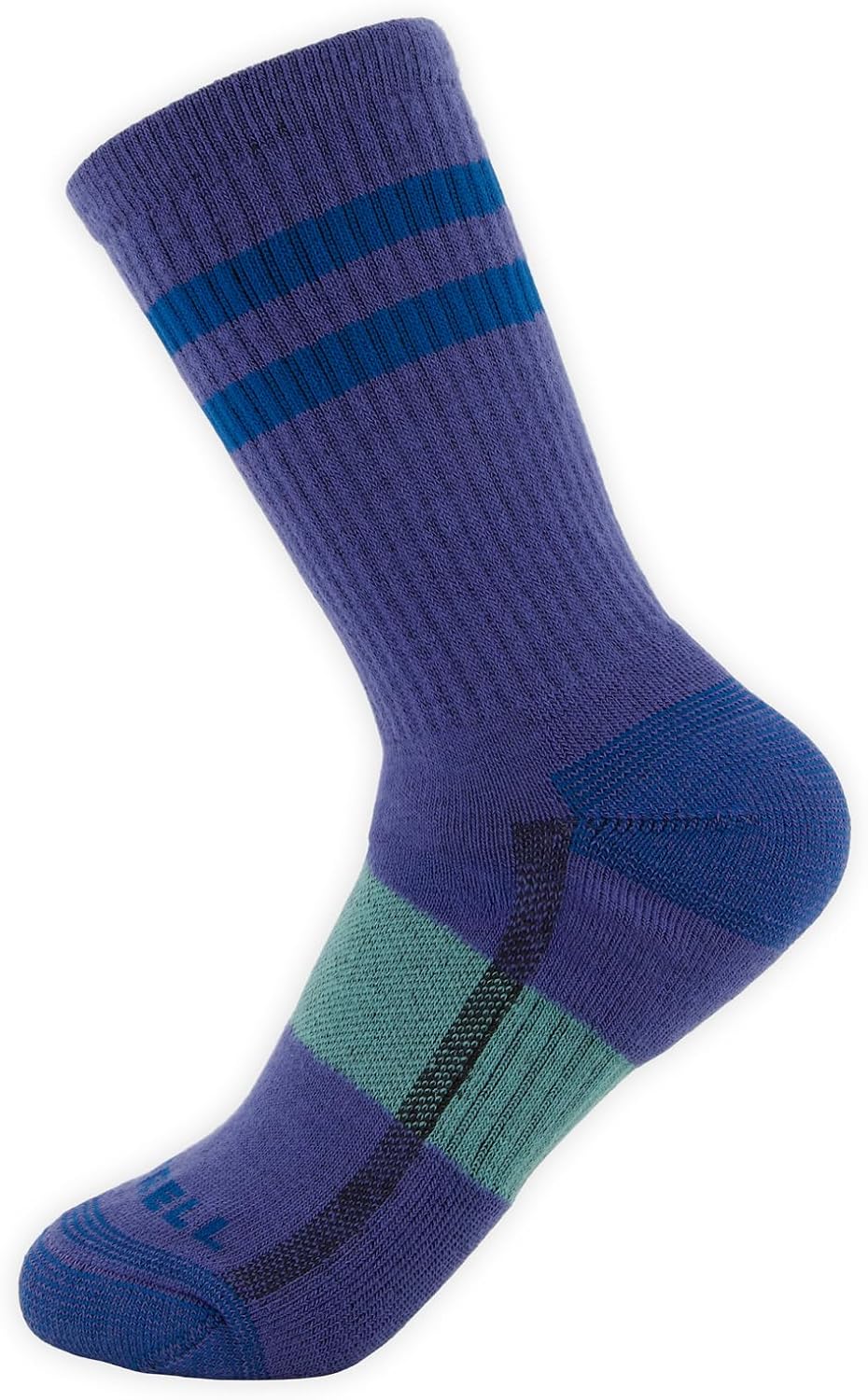 Merrell Unisex Eco Cushioned Crew Socks, Recycled Sustainable Hiker With Targeted Cushion