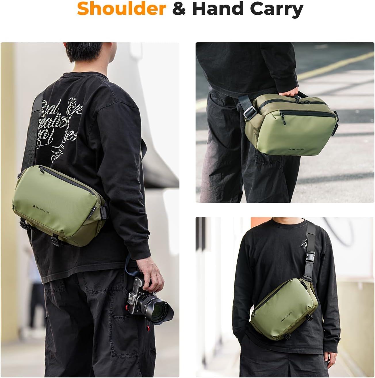 K&F CONCEPT 2 in 1 Camera Sling Bag, Everyday Shoulder Bag