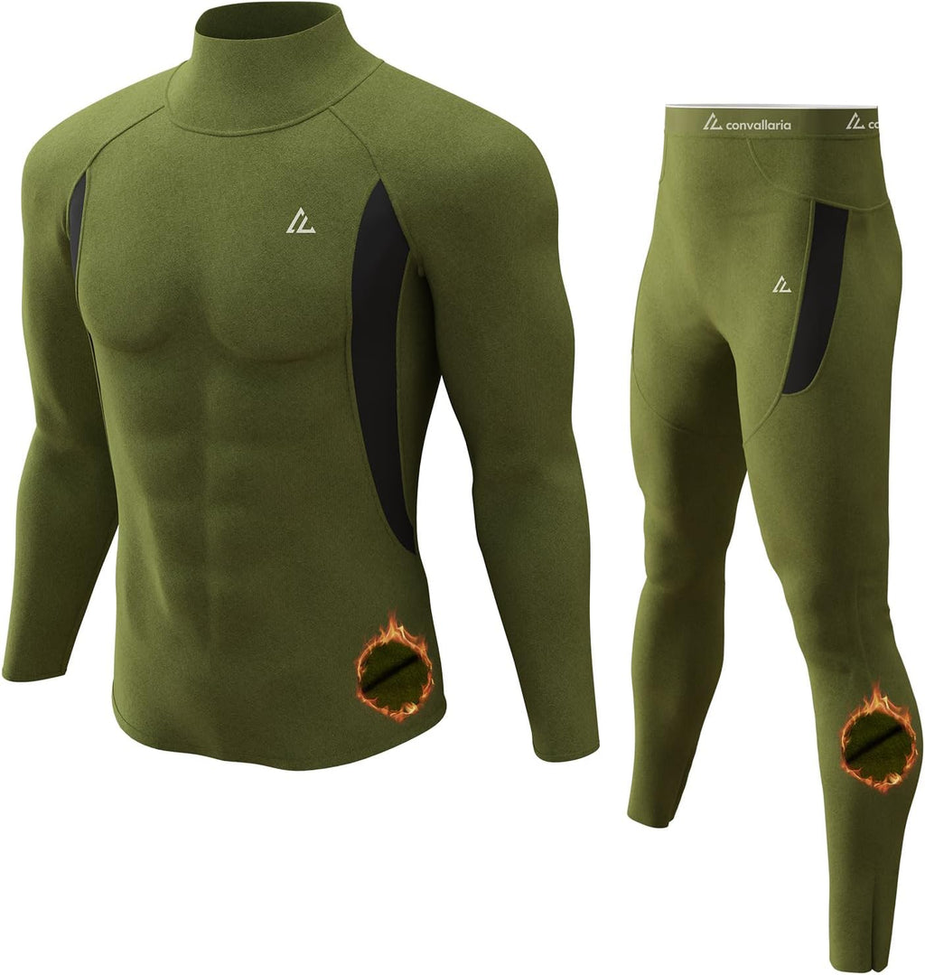 Mens Thermal Underwear Long Johns Set Cold Weather Hunting Base Layer