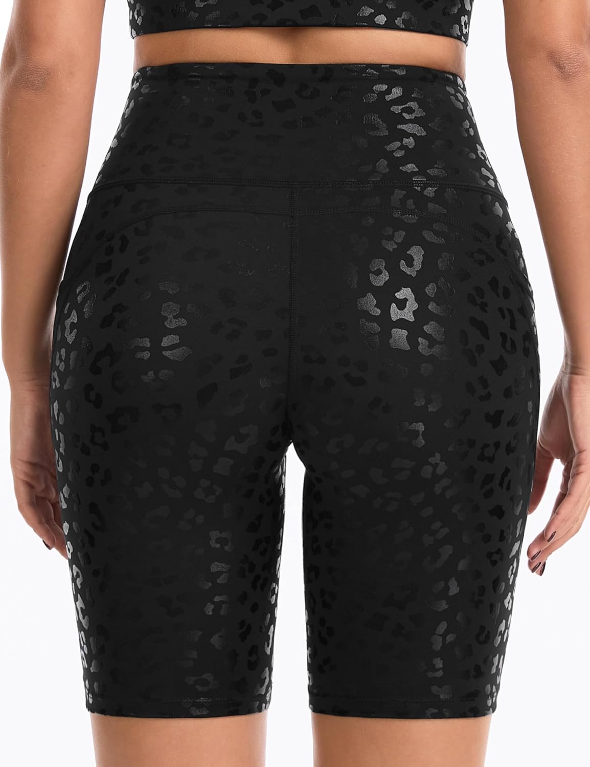 THE GYM PEOPLE High Waist Yoga Shorts for Women's Tummy Control Fitness Athletic Workout Running Shorts with Deep Pockets