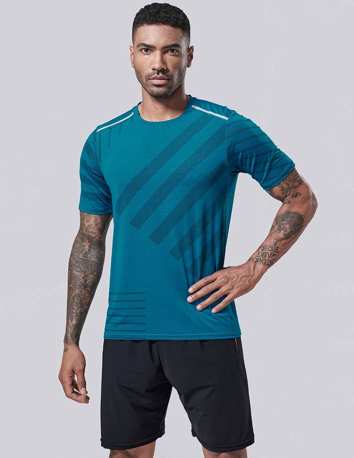 5 Pack Men’s Active Quick Dry Crew Neck T Shirts | Athletic Running Gym Workout Short Sleeve Tee Tops Bulk