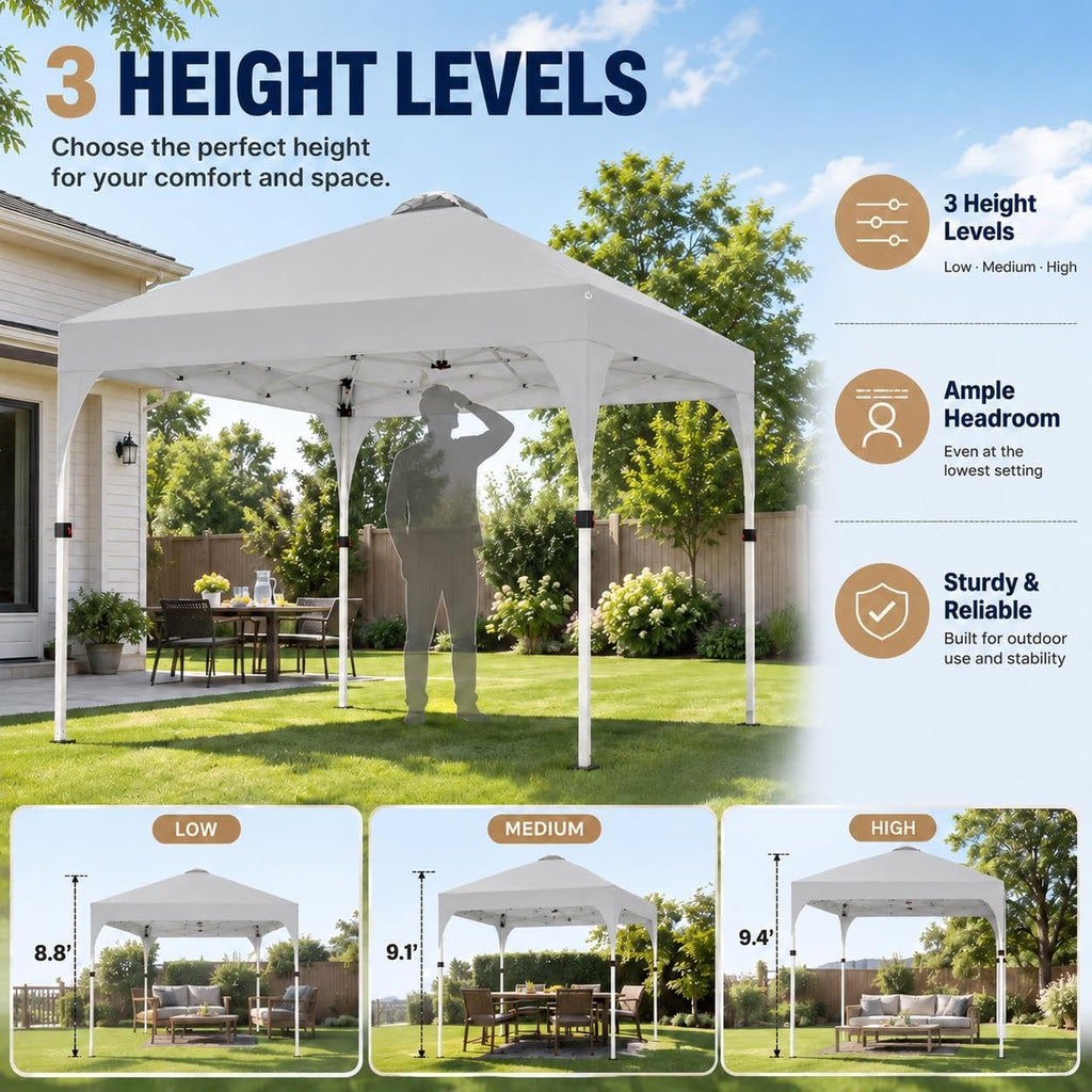 Yaheetech 10x10 Pop Up Canopy Tent for Outdoor Events, Light Gray