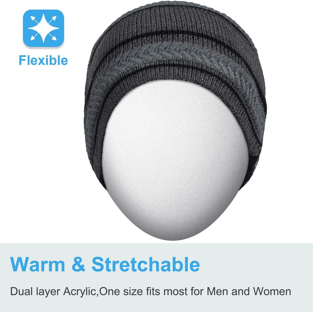 Rotibox Bluetooth Beanie Hat with Headphones for Outdoor Sports Xmas Gifts