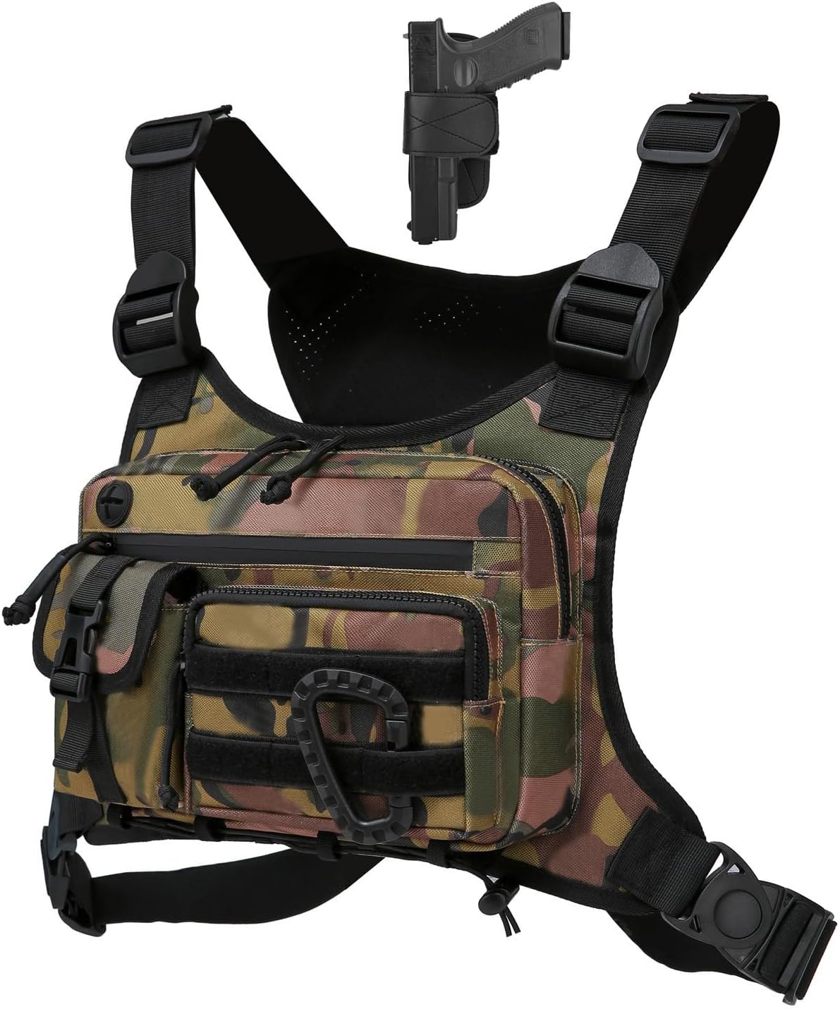 Muserise Outdoor Chest Bag For Men and Women, Tactical Vest For Running, Cycling, EDC Chest Pack Rig For Sports and Workouts