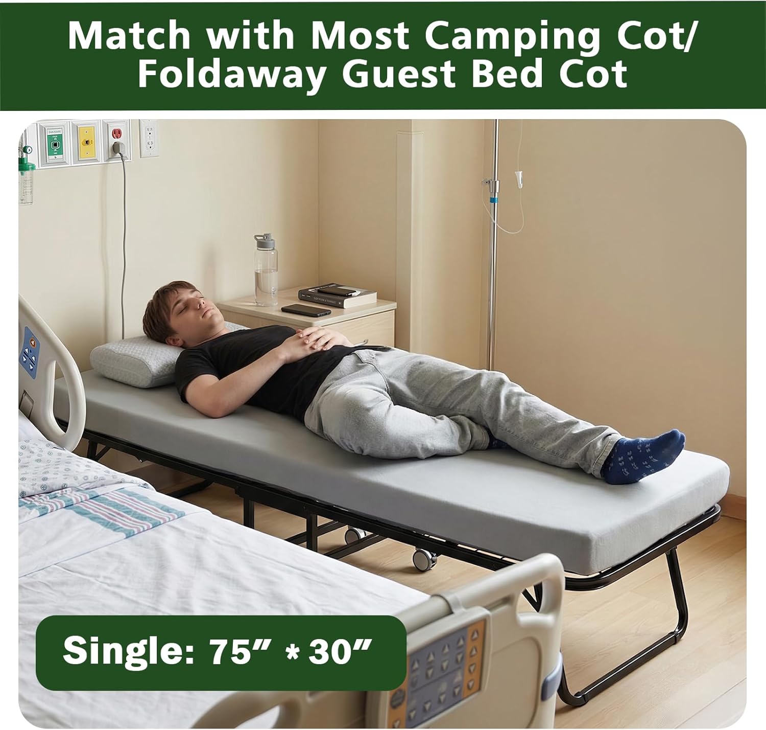 Extra Thick Supportive Foam Camping Mattress with Travel Bag