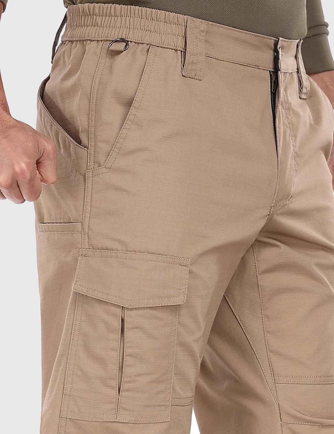 Mens Cargo Work Pants Durable Ripstop Tactical Pants with 7 Pockets Outdoor Water Resistant Hiking Woking Construction Pants