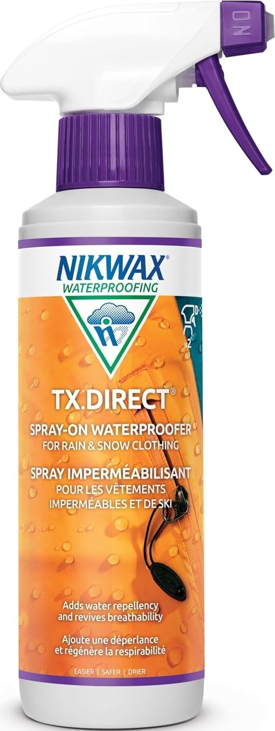 Nikwax TX.Direct Spray-On Waterproofing, 300ml, High Performance Waterproofing Renewal Treatment Restores DWR Water Repellency in Jackets, Outerwear, Rain, Ski and Snow Gear