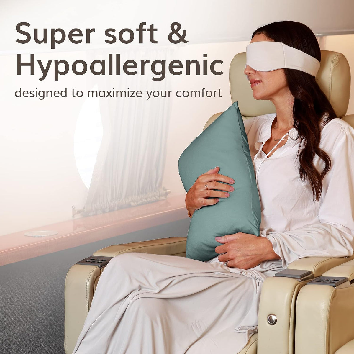 Happyluxe Travel Pillow for Airplanes | USA Made Small Pillows for Sleeping
