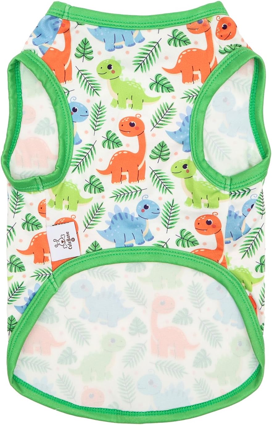 CuteBone Dog Shirts 2-Pack Soft Pet Clothes Breathable Summer Vest for Small Puppy and Stretchy Cat Apparel 2BX24L