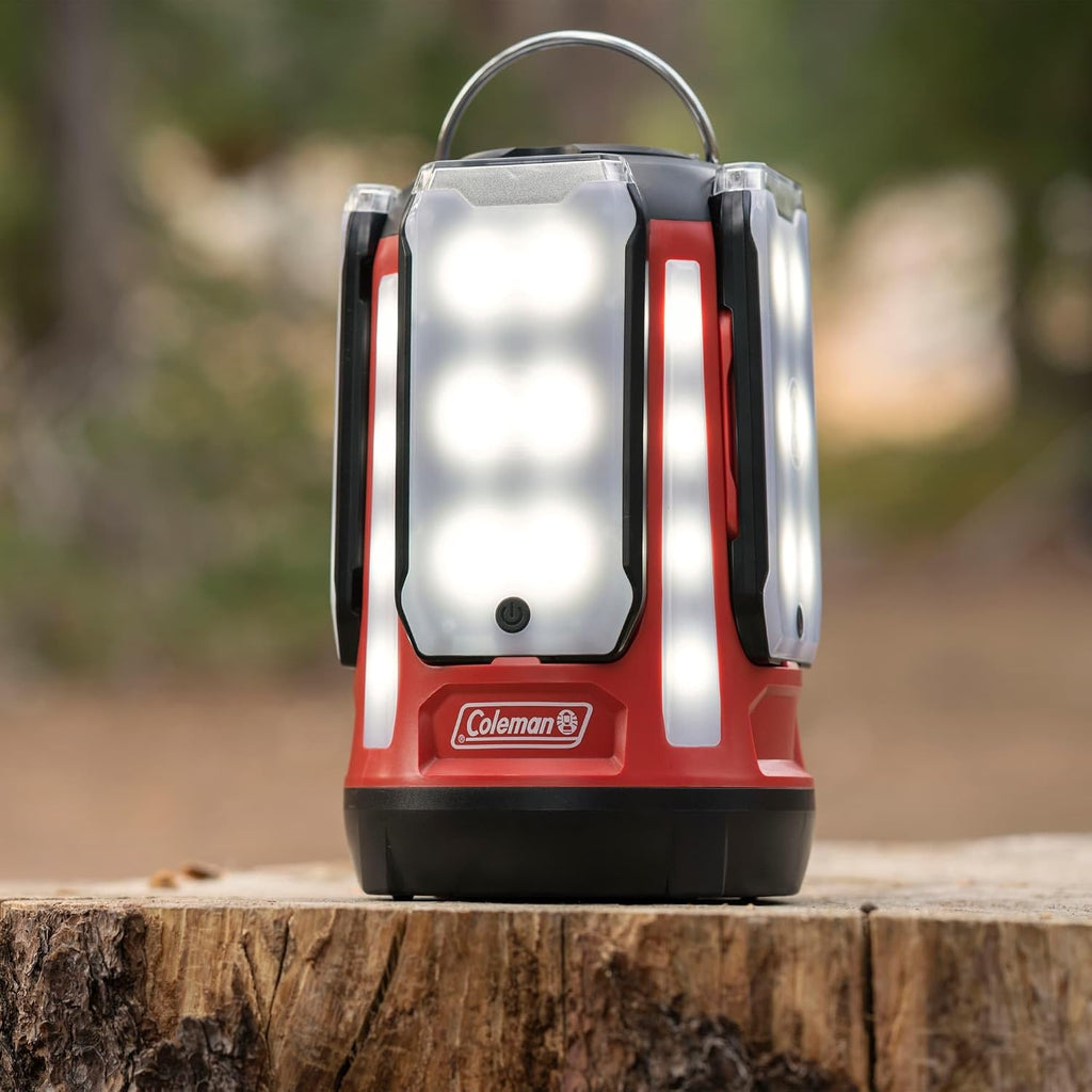 Coleman Multi-Panel LED Lantern: Rechargeable Water-Resistant Magnetic Light Panels Built-In Flashlight USB Charging Port; Excellent for Camping Hunting Emergencies etc