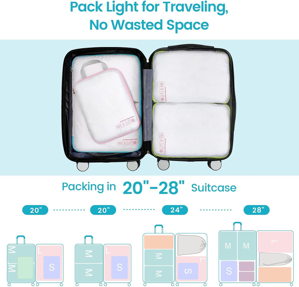 Cambond Compression Packing Cubes for Travel - Luggage Suitcase Organizer