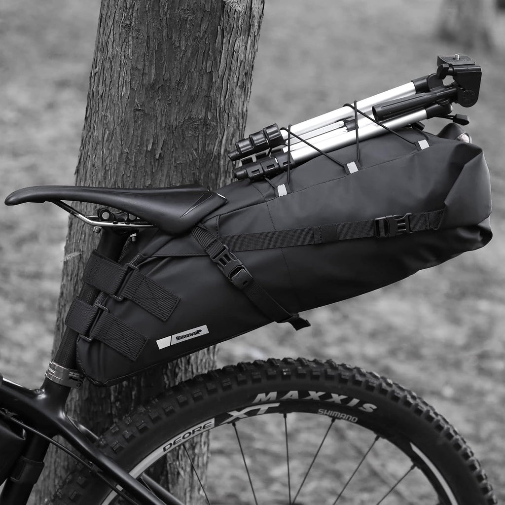 Bike Saddle Bag Waterproof Bike Seat Bag Expandable Capacity Cycling Under Seat Pouch for Mountain Road Biking and Commuting Trips 13L