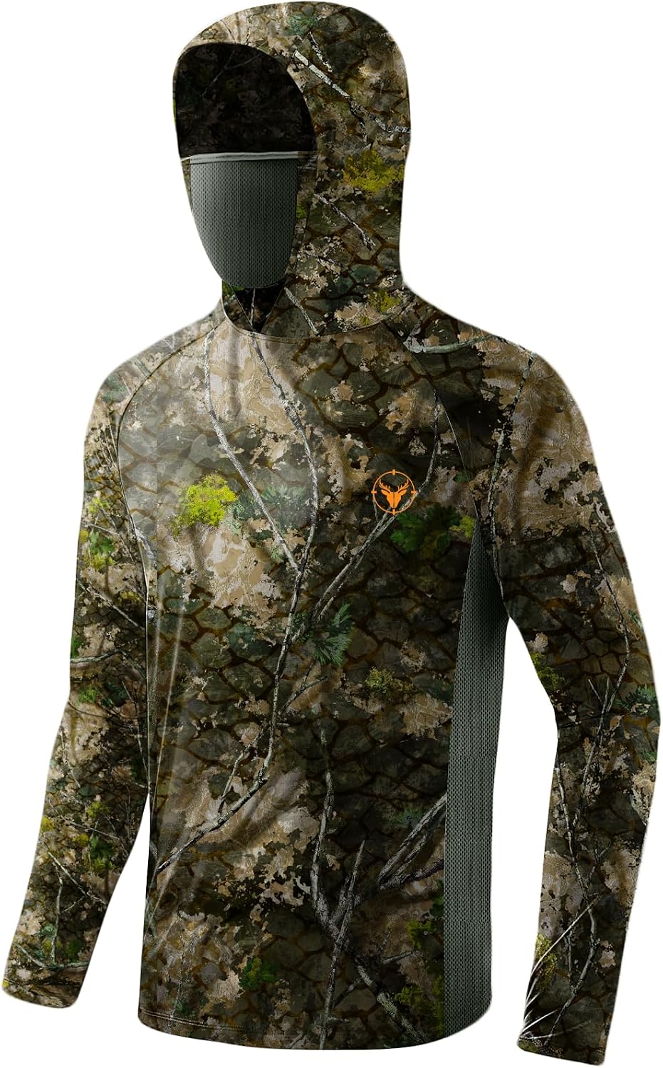 Palmyth Hunting Hoodie with Mask for Men Sun Protection Camo Fishing Shirts