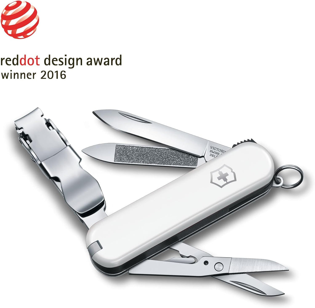 Victorinox Nail Clip 580 Swiss Army Pocket Knife - Small Multi-Tool for Camping With 8 Functions, Blade, Nail File, and Cleaner