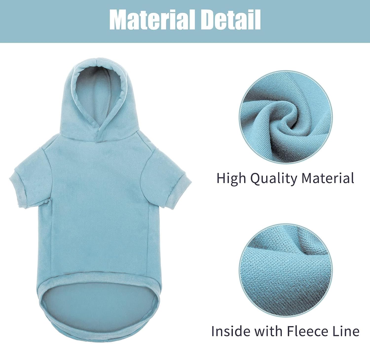 BINGPET Security Dog Hoodie, Pet Sweater Clothes with Leash Hole, Blue