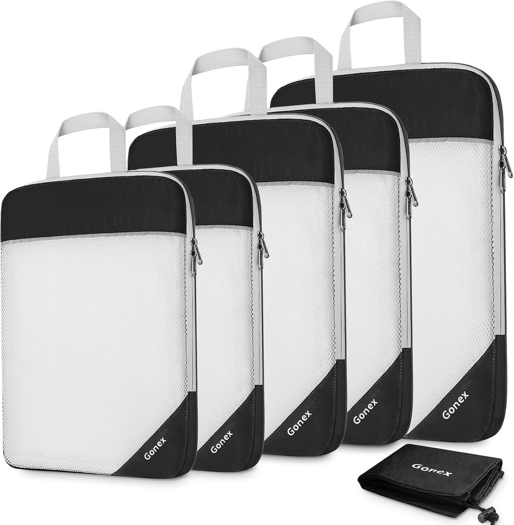 Gonex Compression Packing Cubes for Travel, Mesh Bags Luggage Organizers