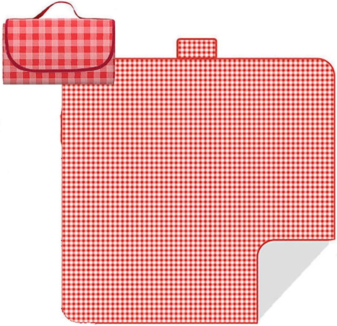 Outdoor Picnic Blanket,Extra Large Picnic Blanket Beach Blankets, Picnic Mat Waterproof Sand Proof Foldable Portable for Outdoor Camping Hiking Travel Grass Music Festival Lawn Mats (red)