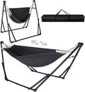 2-in-1 Hammock Chair with Stand, Portable Hammock, Black