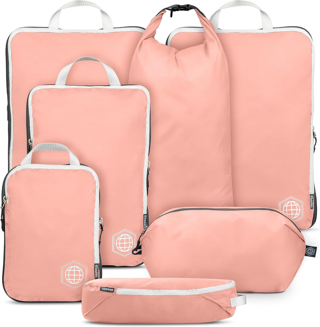 TRIPPED Travel Gear Large Compression Packing Cubes 7-Piece Set for Travel