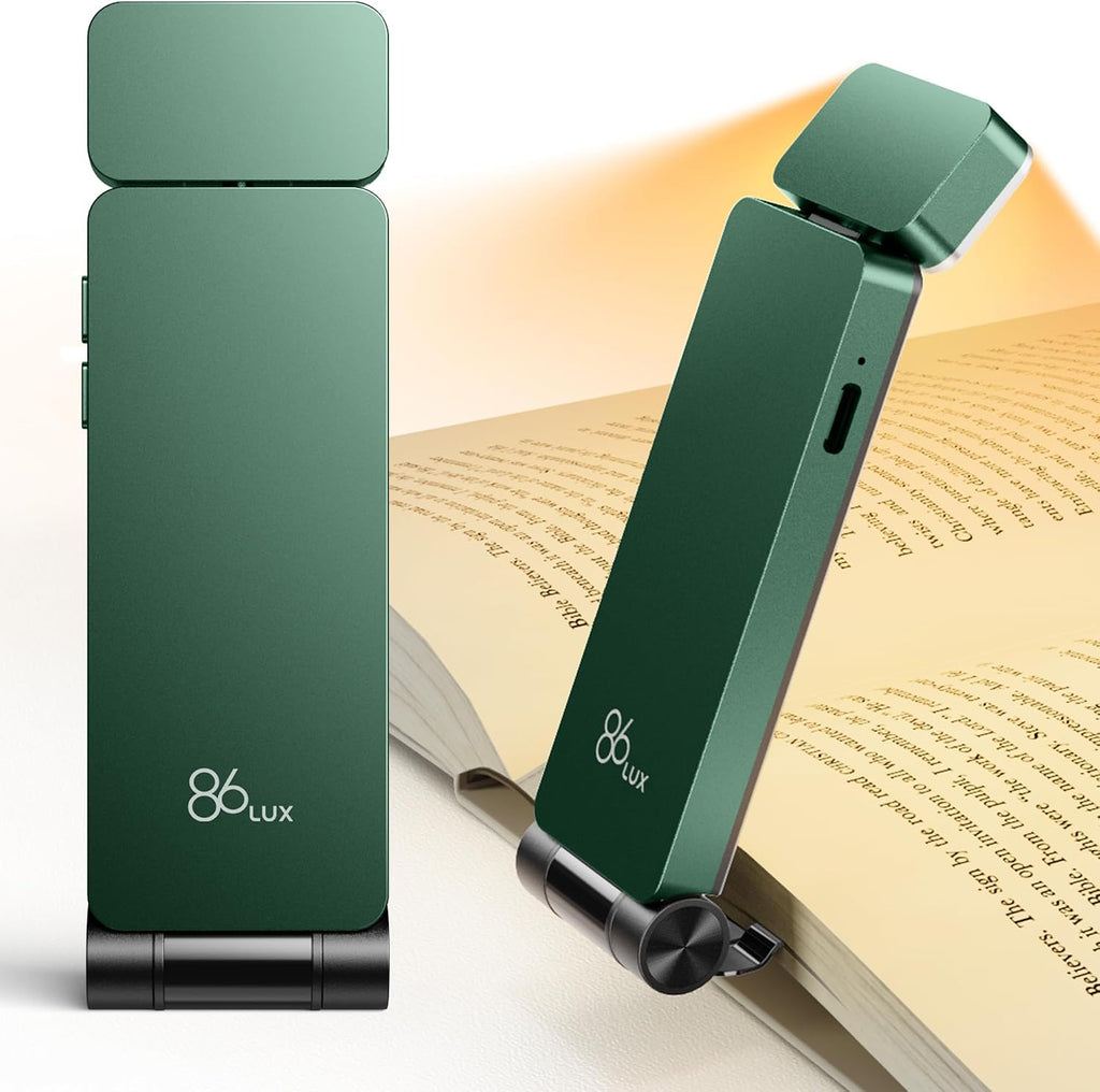 86lux Book Light, Rechargeable Reading Lights for Books in Bed