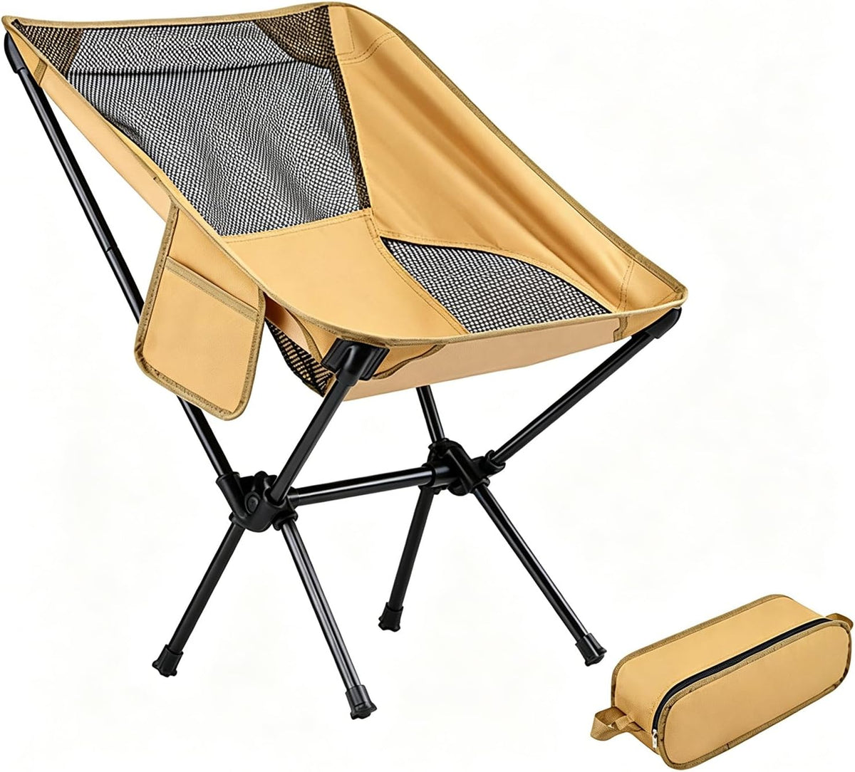 Wind Tour Portable Folding Camping Chair for Outdoor Leisure Use Mesh Khaki