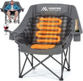 Oversized Heated Camping Chair with 3 Levels Adjustable Temperature Grey