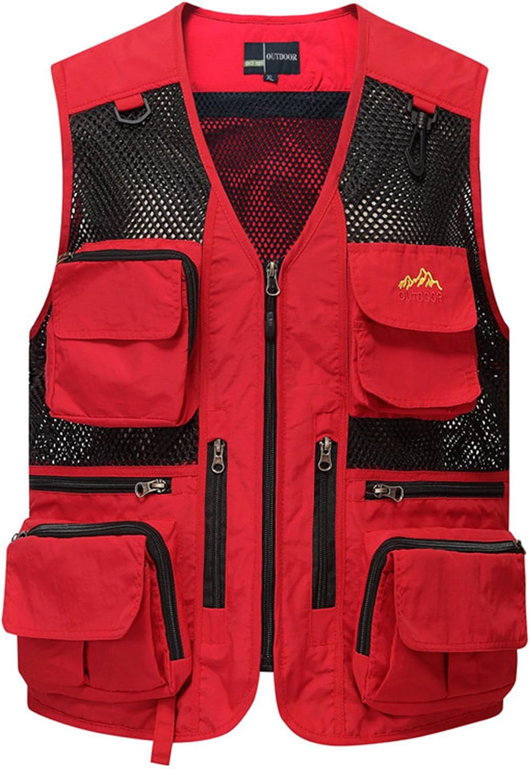 Flygo Men's Utility Cargo Vest Outdoor Fishing Safari Travel Work Photo Vest with Pockets