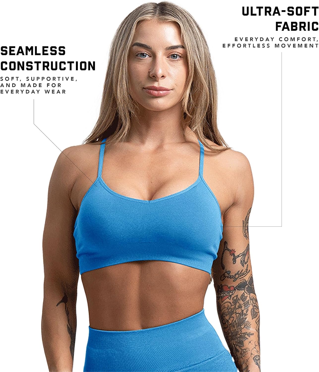 Gymreapers Seamless Sports Bra for Women - Wireless Compression Padded Supportive Bras for Gym, Yoga, & Fitness