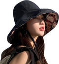 HUAMULAN Wide Brim Women Summer Sun Floppy Hat Reversible Beach Bucket Hat