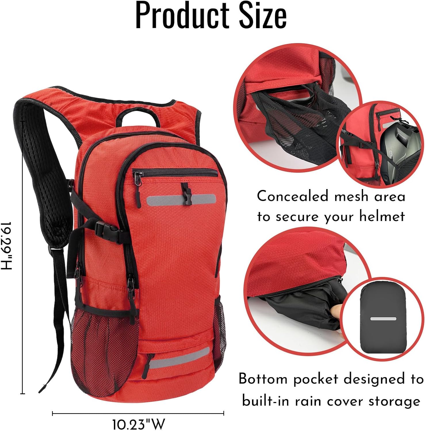 Zavothy 20L Multipurpose Hiking Backpack with 3L Water Bladder – Durable Hydration Backpack with Insulated Bladder Compartment, Hidden Helmet Holder & Rain Cover – for Hiking, Commuting, and Camping