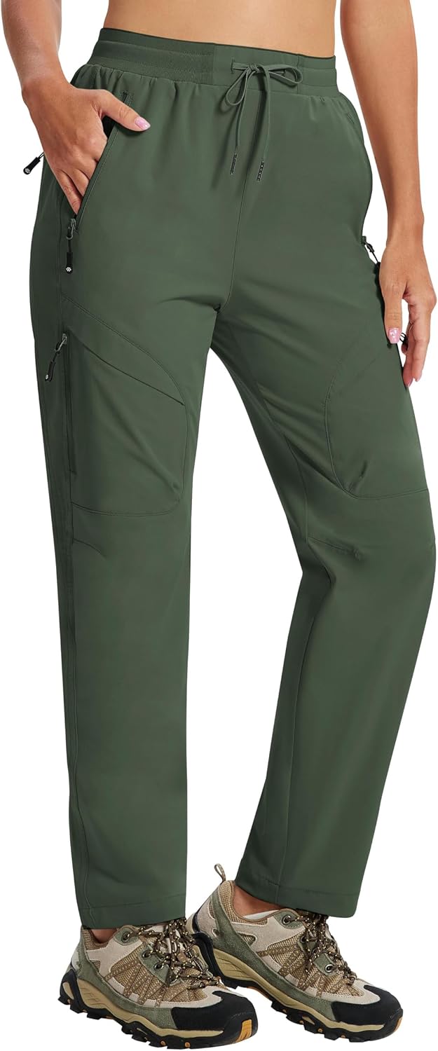 AIRIKE Women's Hiking Cargo Pants Lightweight Quick Dry Joggers Sweatpants Casual Work Travel Outdoor Pant with Pockets