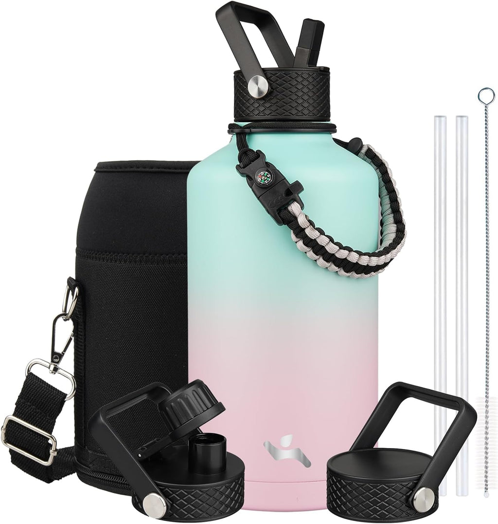 Konokyo 22 oz Insulated Stainless Steel Water Bottle with Straw Lid