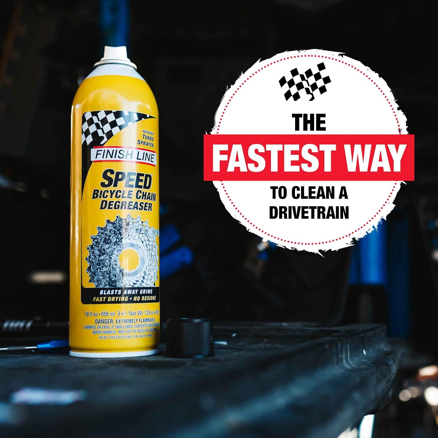 Finish Line Speed Bike Degreaser Bike Chains Gears Disc Brakes 18 fl oz