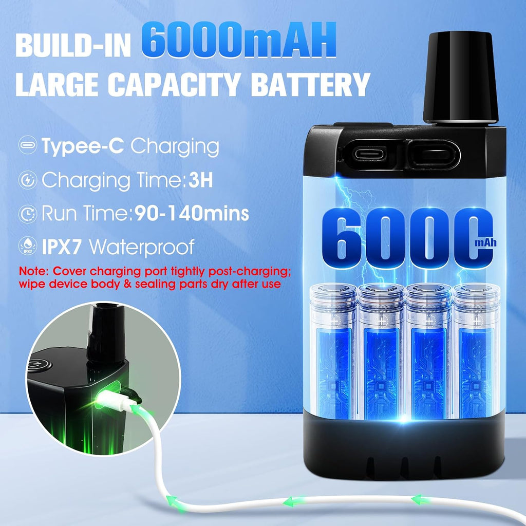 Portable Shower with 2000W Heater 6000Mah Portable Heated Shower