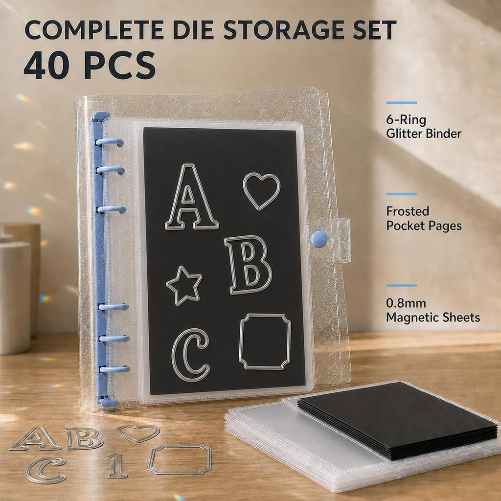 Skyrealm Magnetic Die Storage Binder for Card Making, Stamps & Cutting Dies