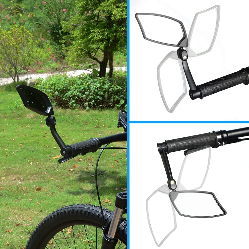BriskMore Handlebar Bike Mirror - HD Blast-Resistant, Adjustable Rotatable Rearview Mirror for Left Side Bicycle