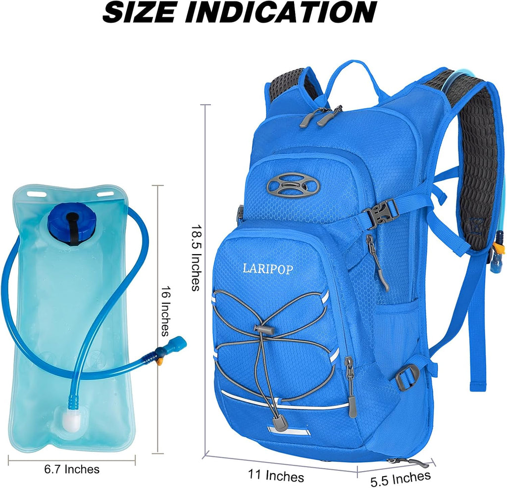 LARIPOP 18L Hydration Backpack with 2L Leak-Proof Water Bladder for Hiking Cycling Running Men Women